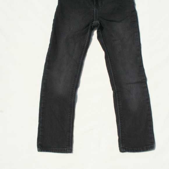 DEEP BLACK DENIM JEANS Boys 7 STRETCH SLIM CUT PANTS POCKETS COMFY ADJUSTABLE - Picture 4 of 15